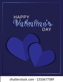 Valentine's Day blue card vector