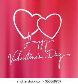 Valentines Day blurred background for greeting card design with hand drawn lettering and hearts. Can be used as seamless pattern. EPS8 vector illustration.