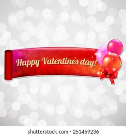 Valentines Day Bokeh Card With Gradient Mesh, Vector Illustration