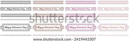 Valentines day border background with pixel art hearts and cursive type typography of Happy Valentines Day text. Vector illustration, black and white, red, maroon, hot pink, pastel pink