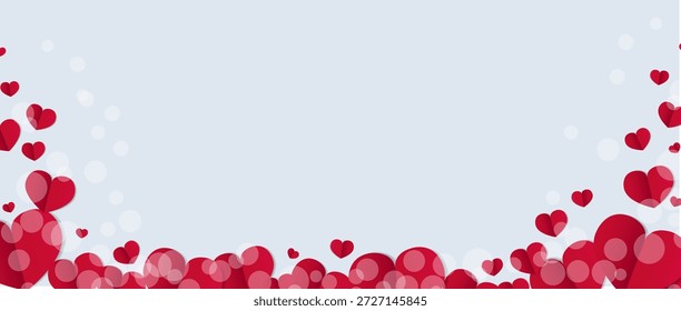 Fondo azul de la frontera del día de San Valentín con la malla del gradiente, Ilustración vectorial