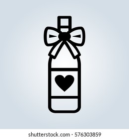 valentine's day bottle icon Design element for wedding or Valentines day. Love concept.