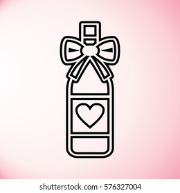 valentine's day bottle icon Design element for wedding or Valentines day. Love concept.