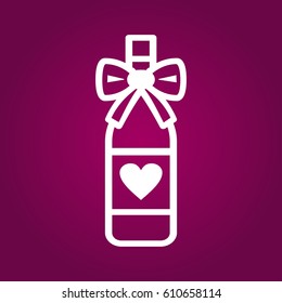 valentine's day bottle icon Design element for wedding or Valentines day. Love concept.
