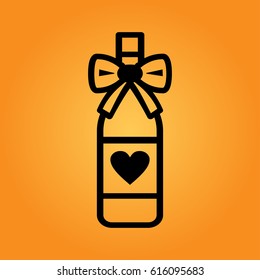 valentine's day bottle icon Design element for wedding or Valentines day. Love concept.