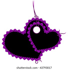 Valentine's day.Two bound hearts. Vector illustration.