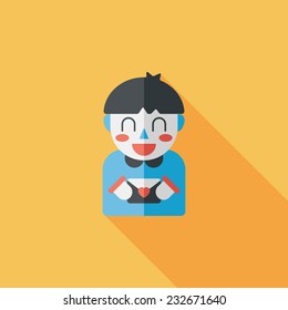 Valentine's day boy flat icon with long shadow, eps10