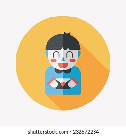 Valentine's day boy flat icon with long shadow,eps10