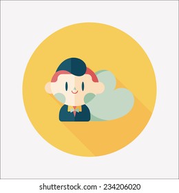 Valentine's day boy flat icon with long shadow,eps10 