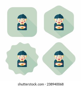 Valentine's day boy flat icon with long shadow,eps10