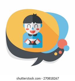 Valentine's day boy flat icon with long shadow,eps10