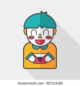 Valentine's day boy flat icon with long shadow,eps10
