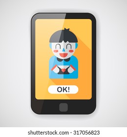 Valentine's day boy flat icon with long shadow,eps10