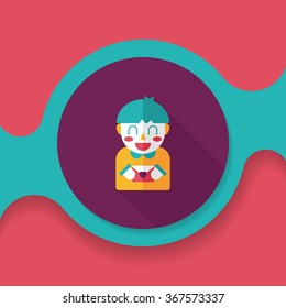 Valentine's day boy flat icon with long shadow,eps10