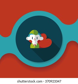 Valentine's day boy flat icon with long shadow,eps10