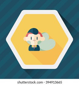 Valentine's day boy flat icon with long shadow,eps10