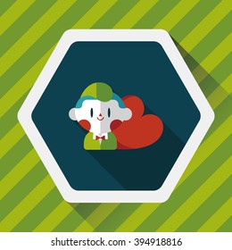 Valentine's day boy flat icon with long shadow,eps10