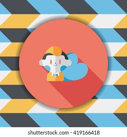 Valentine's day boy flat icon with long shadow,eps10