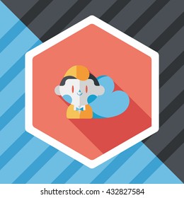 Valentine's day boy flat icon with long shadow,eps10
