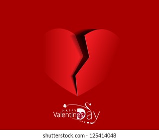 valentine's day break heart background, vector illustration.