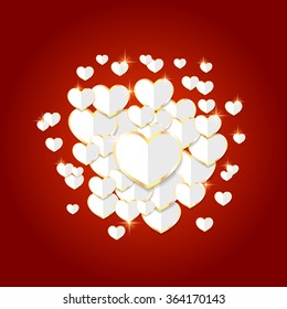 Valentines day bright background with hearts