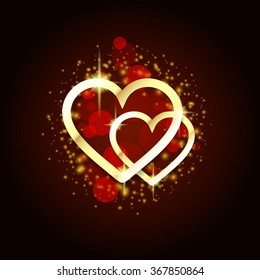 Valentines day bright background with hearts
