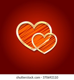 Valentines day bright background with hearts
