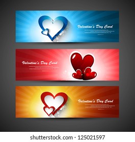 Valentines day bright colorful greeting card colorful header vector