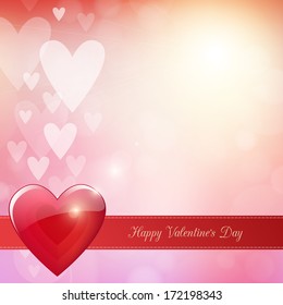Valentine's Day  bright poster vector card design. isolated from background. layered