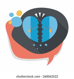 Valentine's Day broken heart flat icon with long shadow,eps10