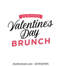 Valentine's Day Brunch Vector Text Background