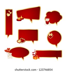 Valentine's day bubbles speech with decorations.Vector illustration.