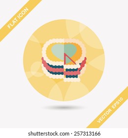 Valentine's Day cake flat icon with long shadow,eps10