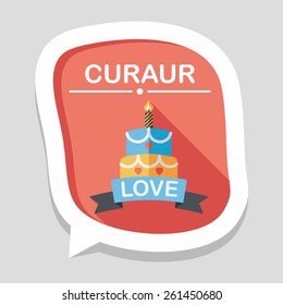 Valentine's Day cake flat icon with long shadow,eps10