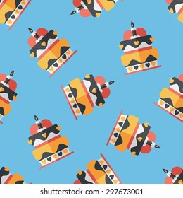 Valentine's Day cake flat icon,eps10 seamless pattern background