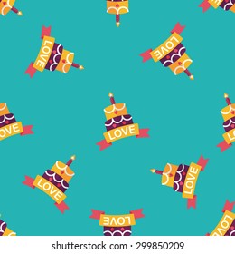 Valentine's Day cake flat icon,eps10 seamless pattern background