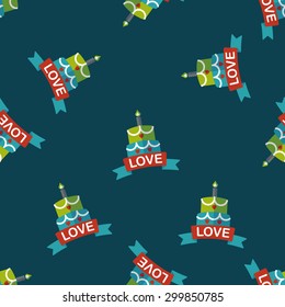 Valentine's Day cake flat icon,eps10 seamless pattern background
