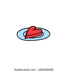 Valentine's Day, cake, heart icon. Element of color Valentine's Day signs for mobile concept and web apps. Detailed Valentine's Day, cake, heart icon can be used for web and mobile