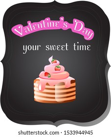 Valentines day cake vector illustration