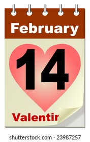 Valentine's Day in calendar