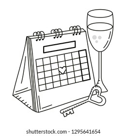 valentines day calendar cartoon