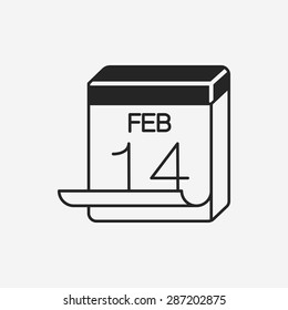 valentine's day calendar icon