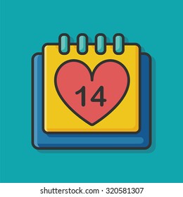 valentine's day calendar icon