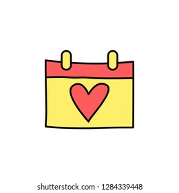 Valentine's Day, calendar icon. Element of color Valentine's Day signs for mobile concept and web apps. Detailed Valentine's Day, calendar icon can be used for web and mobile