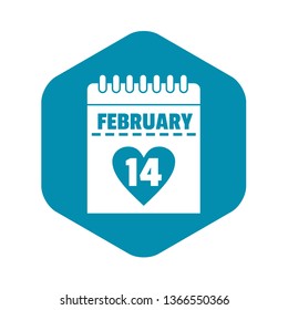 Valentines day calendar icon. Simple illustration of Valentines day calendar vector icon for web