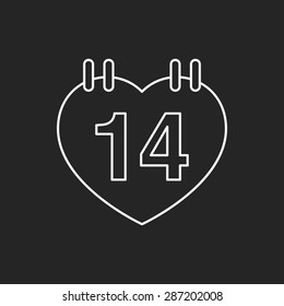 valentine's day calendar line icon
