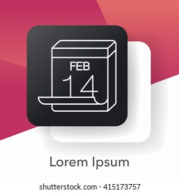 valentine's day calendar line icon