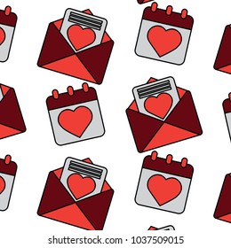 valentines day calendar message seamless pattern
