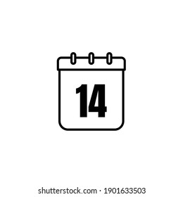 Valentine's Day Calendar Outline Icon - Valentine's Day Elements Icon Set Vector Illustration