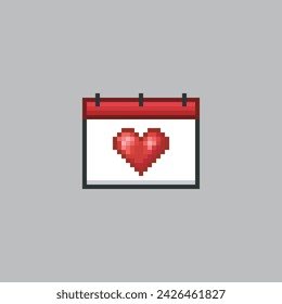 Valentine's Day calendar, pixel art